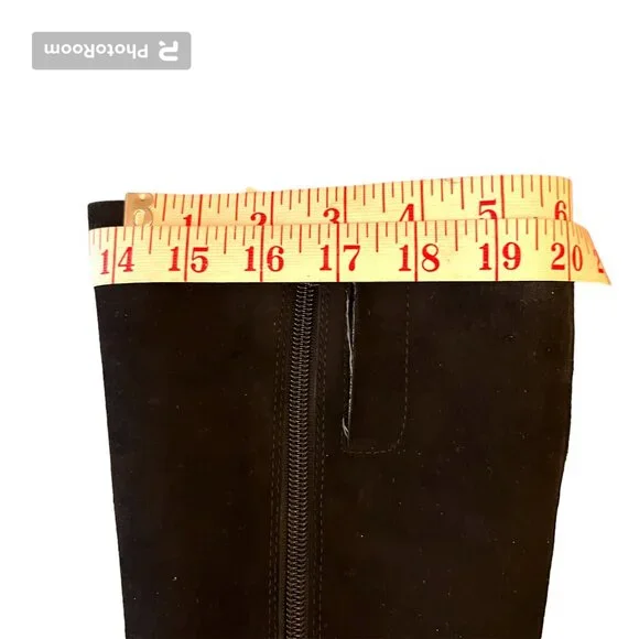 EUC NINE WEST Black Suede Tall Boots Lynol 6.5 M - Picture 4 of 11